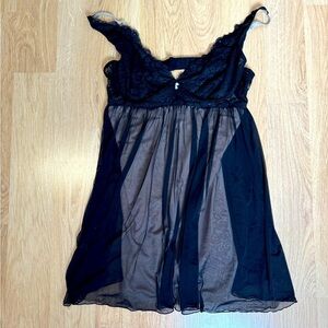 YUMMIE Black Lace Shapewear Chemise Size XL GUC